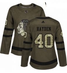 Womens Adidas Chicago Blackhawks 40 John Hayden Authentic Green Salute to Service NHL Jersey Womens Adidas Chicago Blackhawks 40 John Hayden Authentic Green Salute to Service NHL Jersey