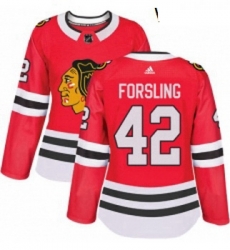 Womens Adidas Chicago Blackhawks 42 Gustav Forsling Authentic Red Home NHL Jersey Womens Adidas Chicago Blackhawks 42 Gustav Forsling Authentic Red Home NHL Jersey