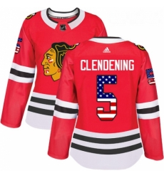 Womens Adidas Chicago Blackhawks 5 Adam Clendening Authentic Red USA Flag Fashion NHL Jersey Womens Adidas Chicago Blackhawks 5 Adam Clendening Authentic Red USA Flag Fashion NHL Jersey