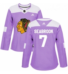 Womens Adidas Chicago Blackhawks 7 Brent Seabrook Authentic Purple Fights Cancer Practice NHL Jersey Womens Adidas Chicago Blackhawks 7 Brent Seabrook Authentic Purple Fights Cancer Practice NHL Jersey