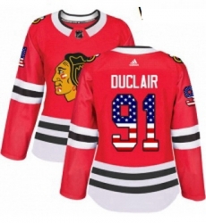 Womens Adidas Chicago Blackhawks 91 Anthony Duclair Authentic Red USA Flag Fashion NHL Jersey Womens Adidas Chicago Blackhawks 91 Anthony Duclair Authentic Red USA Flag Fashion NHL Jersey