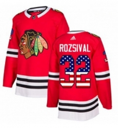 Youth Adidas Chicago Blackhawks 32 Michal Rozsival Authentic Red USA Flag Fashion NHL Jersey Youth Adidas Chicago Blackhawks 32 Michal Rozsival Authentic Red USA Flag Fashion NHL Jersey