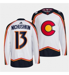 Men Colorado Avalanche 13 Valeri Nichushkin White 2022 23 Reverse Retro Stitched Jersey Men Colorado Avalanche 13 Valeri Nichushkin White 2022 23 Reverse Retro Stitched Jersey