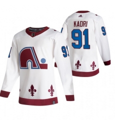 Men Colorado Avalanche 91 Nazem Kadri White Adidas 2020 21 Reverse Retro Alternate NHL Jersey Men Colorado Avalanche 91 Nazem Kadri White Adidas 2020 21 Reverse Retro Alternate NHL Jersey