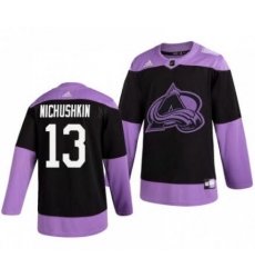 Men Colorado Avalanche Valeri Nichushkin #13 Black Hockey Fights Cancer Practice Jersey Men Colorado Avalanche Valeri Nichushkin #13 Black Hockey Fights Cancer Practice Jersey