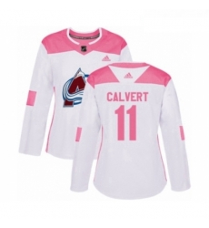 Womens Adidas Colorado Avalanche 11 Matt Calvert Authentic White Pink Fashion NHL Jersey Womens Adidas Colorado Avalanche 11 Matt Calvert Authentic White Pink Fashion NHL Jersey