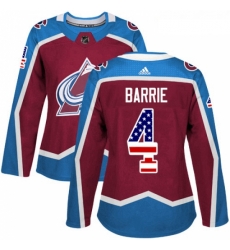 Womens Adidas Colorado Avalanche 4 Tyson Barrie Authentic Burgundy Red USA Flag Fashion NHL Jersey Womens Adidas Colorado Avalanche 4 Tyson Barrie Authentic Burgundy Red USA Flag Fashion NHL Jersey