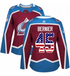 Womens Adidas Colorado Avalanche 45 Jonathan Bernier Authentic Burgundy Red USA Flag Fashion NHL Jersey Womens Adidas Colorado Avalanche 45 Jonathan Bernier Authentic Burgundy Red USA Flag Fashion NHL Jersey