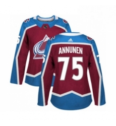 Womens Adidas Colorado Avalanche 75 Justus Annunen Premier Burgundy Red Home NHL Jersey Womens Adidas Colorado Avalanche 75 Justus Annunen Premier Burgundy Red Home NHL Jersey