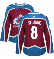Womens Adidas Colorado Avalanche 8 Teemu Selanne Premier Burgundy Red Home NHL Jersey Womens Adidas Colorado Avalanche 8 Teemu Selanne Premier Burgundy Red Home NHL Jersey