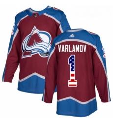 Youth Adidas Colorado Avalanche 1 Semyon Varlamov Authentic Burgundy Red USA Flag Fashion NHL Jersey Youth Adidas Colorado Avalanche 1 Semyon Varlamov Authentic Burgundy Red USA Flag Fashion NHL Jersey