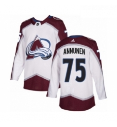 Youth Adidas Colorado Avalanche 75 Justus Annunen Authentic White Away NHL Jersey Youth Adidas Colorado Avalanche 75 Justus Annunen Authentic White Away NHL Jersey