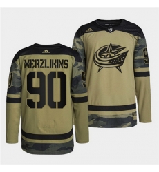 Men Columbus Blue Jackets 90 Elvis Merzlikins 2022 Camo Military Appreciation Night Stitched jersey Men Columbus Blue Jackets 90 Elvis Merzlikins 2022 Camo Military Appreciation Night Stitched jersey