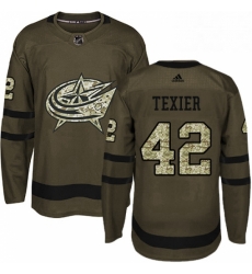 Mens Adidas Columbus Blue Jackets 42 Alexandre Texier Authentic Green Salute to Service NHL Jersey Mens Adidas Columbus Blue Jackets 42 Alexandre Texier Authentic Green Salute to Service NHL Jersey