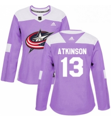 Womens Adidas Columbus Blue Jackets 13 Cam Atkinson Authentic Purple Fights Cancer Practice NHL Jersey Womens Adidas Columbus Blue Jackets 13 Cam Atkinson Authentic Purple Fights Cancer Practice NHL Jersey