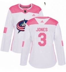 Womens Adidas Columbus Blue Jackets 3 Seth Jones Authentic WhitePink Fashion NHL Jersey Womens Adidas Columbus Blue Jackets 3 Seth Jones Authentic WhitePink Fashion NHL Jersey