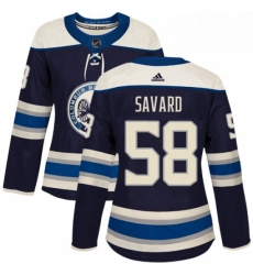 Womens Adidas Columbus Blue Jackets 58 David Savard Authentic Navy Blue Alternate NHL Jersey Womens Adidas Columbus Blue Jackets 58 David Savard Authentic Navy Blue Alternate NHL Jersey
