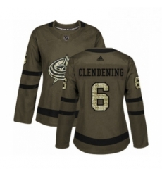 Womens Adidas Columbus Blue Jackets 6 Adam Clendening Authentic Green Salute to Service NHL Jersey Womens Adidas Columbus Blue Jackets 6 Adam Clendening Authentic Green Salute to Service NHL Jersey