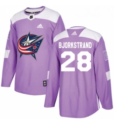 Youth Adidas Columbus Blue Jackets 28 Oliver Bjorkstrand Authentic Purple Fights Cancer Practice NHL Jersey Youth Adidas Columbus Blue Jackets 28 Oliver Bjorkstrand Authentic Purple Fights Cancer Practice NHL Jersey