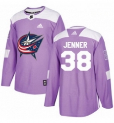 Youth Adidas Columbus Blue Jackets 38 Boone Jenner Authentic Purple Fights Cancer Practice NHL Jersey Youth Adidas Columbus Blue Jackets 38 Boone Jenner Authentic Purple Fights Cancer Practice NHL Jersey