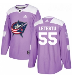 Youth Adidas Columbus Blue Jackets 55 Mark Letestu Authentic Purple Fights Cancer Practice NHL Jersey Youth Adidas Columbus Blue Jackets 55 Mark Letestu Authentic Purple Fights Cancer Practice NHL Jersey