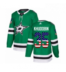 Mens Adidas Dallas Stars 35 Anton Khudobin Authentic Green USA Flag Fashion NHL Jersey Mens Adidas Dallas Stars 35 Anton Khudobin Authentic Green USA Flag Fashion NHL Jersey
