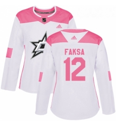 Womens Adidas Dallas Stars 12 Radek Faksa Authentic WhitePink Fashion NHL Jersey Womens Adidas Dallas Stars 12 Radek Faksa Authentic WhitePink Fashion NHL Jersey