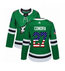 Womens Adidas Dallas Stars 27 Erik Condra Authentic Green USA Flag Fashion NHL Jersey Womens Adidas Dallas Stars 27 Erik Condra Authentic Green USA Flag Fashion NHL Jersey
