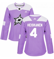 Womens Adidas Dallas Stars 4 Miro Heiskanen Authentic Purple Fights Cancer Practice NHL Jersey Womens Adidas Dallas Stars 4 Miro Heiskanen Authentic Purple Fights Cancer Practice NHL Jersey