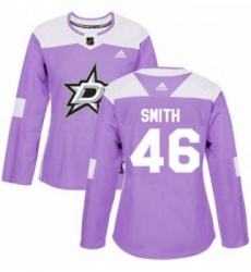 Womens Adidas Dallas Stars 46 Gemel Smith Authentic Purple Fights Cancer Practice NHL Jersey Womens Adidas Dallas Stars 46 Gemel Smith Authentic Purple Fights Cancer Practice NHL Jersey