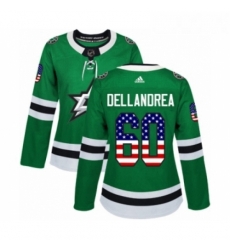 Womens Adidas Dallas Stars 60 Ty Dellandrea Authentic Green USA Flag Fashion NHL Jersey Womens Adidas Dallas Stars 60 Ty Dellandrea Authentic Green USA Flag Fashion NHL Jersey