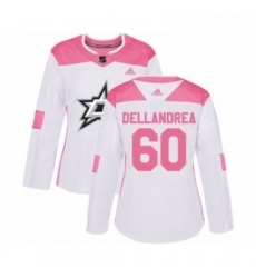Womens Adidas Dallas Stars 60 Ty Dellandrea Authentic White Pink Fashion NHL Jersey Womens Adidas Dallas Stars 60 Ty Dellandrea Authentic White Pink Fashion NHL Jersey