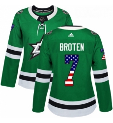 Womens Adidas Dallas Stars 7 Neal Broten Authentic Green USA Flag Fashion NHL Jersey Womens Adidas Dallas Stars 7 Neal Broten Authentic Green USA Flag Fashion NHL Jersey