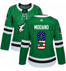 Womens Adidas Dallas Stars 9 Mike Modano Authentic Green USA Flag Fashion NHL Jersey Womens Adidas Dallas Stars 9 Mike Modano Authentic Green USA Flag Fashion NHL Jersey