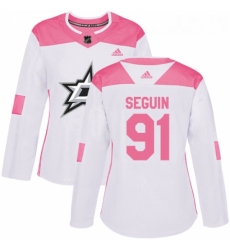 Womens Adidas Dallas Stars 91 Tyler Seguin Authentic WhitePink Fashion NHL Jersey Womens Adidas Dallas Stars 91 Tyler Seguin Authentic WhitePink Fashion NHL Jersey