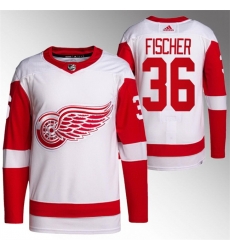 Men Detroit Red Wings 36 Christian Fischer White Stitched Jersey Men Detroit Red Wings 36 Christian Fischer White Stitched Jersey