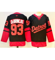 Men Detroit Red Wings 93 Alex DeBrincat Black 2024 25 Stitched Jersey