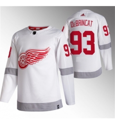 Men Detroit Red Wings 93 Alex DeBrincat White 2020 21 Reverse Retro Stitched Jersey Men Detroit Red Wings 93 Alex DeBrincat White 2020 21 Reverse Retro Stitched Jersey