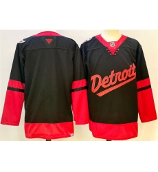 Men Detroit Red Wings Blank Black 2024 25 Stitched Jersey