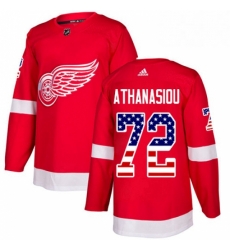 Mens Adidas Detroit Red Wings 72 Andreas Athanasiou Authentic Red USA Flag Fashion NHL Jersey Mens Adidas Detroit Red Wings 72 Andreas Athanasiou Authentic Red USA Flag Fashion NHL Jersey