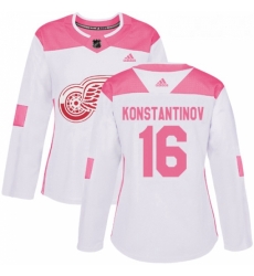 Womens Adidas Detroit Red Wings 16 Vladimir Konstantinov Authentic WhitePink Fashion NHL Jersey Womens Adidas Detroit Red Wings 16 Vladimir Konstantinov Authentic WhitePink Fashion NHL Jersey