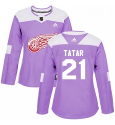 Womens Adidas Detroit Red Wings 21 Tomas Tatar Authentic Purple Fights Cancer Practice NHL Jersey Womens Adidas Detroit Red Wings 21 Tomas Tatar Authentic Purple Fights Cancer Practice NHL Jersey