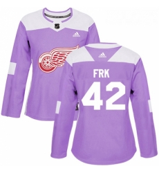 Womens Adidas Detroit Red Wings 42 Martin Frk Authentic Purple Fights Cancer Practice NHL Jersey Womens Adidas Detroit Red Wings 42 Martin Frk Authentic Purple Fights Cancer Practice NHL Jersey