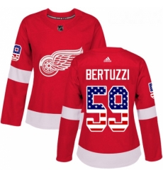 Womens Adidas Detroit Red Wings 59 Tyler Bertuzzi Authentic Red USA Flag Fashion NHL Jersey Womens Adidas Detroit Red Wings 59 Tyler Bertuzzi Authentic Red USA Flag Fashion NHL Jersey