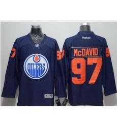 Edmonton Oilers #97 Connor McDavid Navy Blue Denim Stitched NHL Jersey Edmonton Oilers #97 Connor McDavid Navy Blue Denim Stitched NHL Jersey
