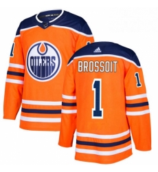 Mens Adidas Edmonton Oilers 1 Laurent Brossoit Authentic Orange Home NHL Jersey Mens Adidas Edmonton Oilers 1 Laurent Brossoit Authentic Orange Home NHL Jersey