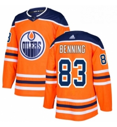 Mens Adidas Edmonton Oilers 83 Matt Benning Authentic Orange Home NHL Jersey 