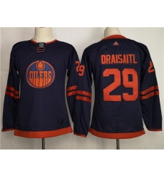 Women Adidas Edmonton Oilers #29 Leon Draisaitl Navy 50th Anniversary Adidas Jersey A patch Women Adidas Edmonton Oilers #29 Leon Draisaitl Navy 50th Anniversary Adidas Jersey A patch