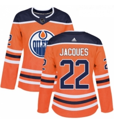 Womens Adidas Edmonton Oilers 22 Jean Francois Jacques Authentic Orange Home NHL Jersey Womens Adidas Edmonton Oilers 22 Jean Francois Jacques Authentic Orange Home NHL Jersey