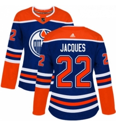 Womens Adidas Edmonton Oilers 22 Jean Francois Jacques Authentic Royal Blue Alternate NHL Jersey Womens Adidas Edmonton Oilers 22 Jean Francois Jacques Authentic Royal Blue Alternate NHL Jersey